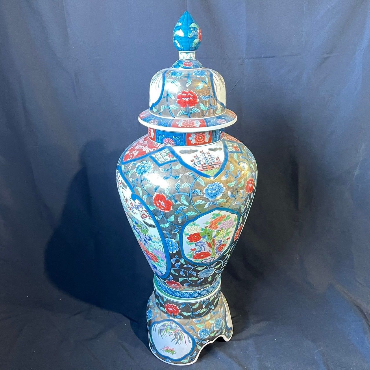 有田焼 金龍窯 博山作 飾り壺 約117cm 骨董品 古美術品 置物 オブジェ