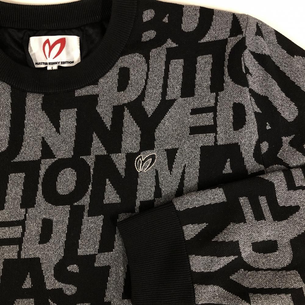 マスターバニーエディション ゴルフ ニットトレーナー 裏地付 ロゴ総柄