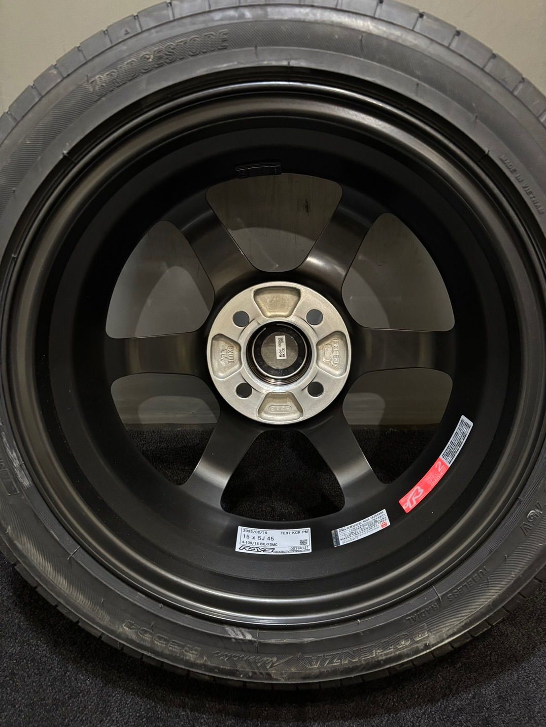165|55R15 BRIDGESTONE|POTENZA RE004 24年製 RAYS TE37 KCR PM 15インチ 5J 45 100 4H 夏タイヤ 1本 1-K401 FFCRYSTALESIA_COM