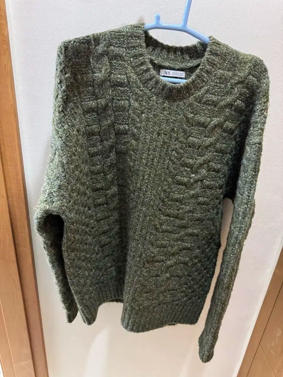 ZARA(ザラ) ケーブル ニット セーター カーキ