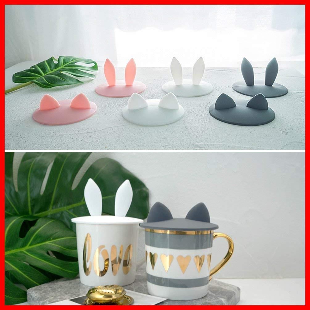 在庫処分 マグカップ カバー 3色 3個 セット キッチン Rurumi 猫耳 コップ カップ シリコン アニマル 蓋 黒 白 ピンク