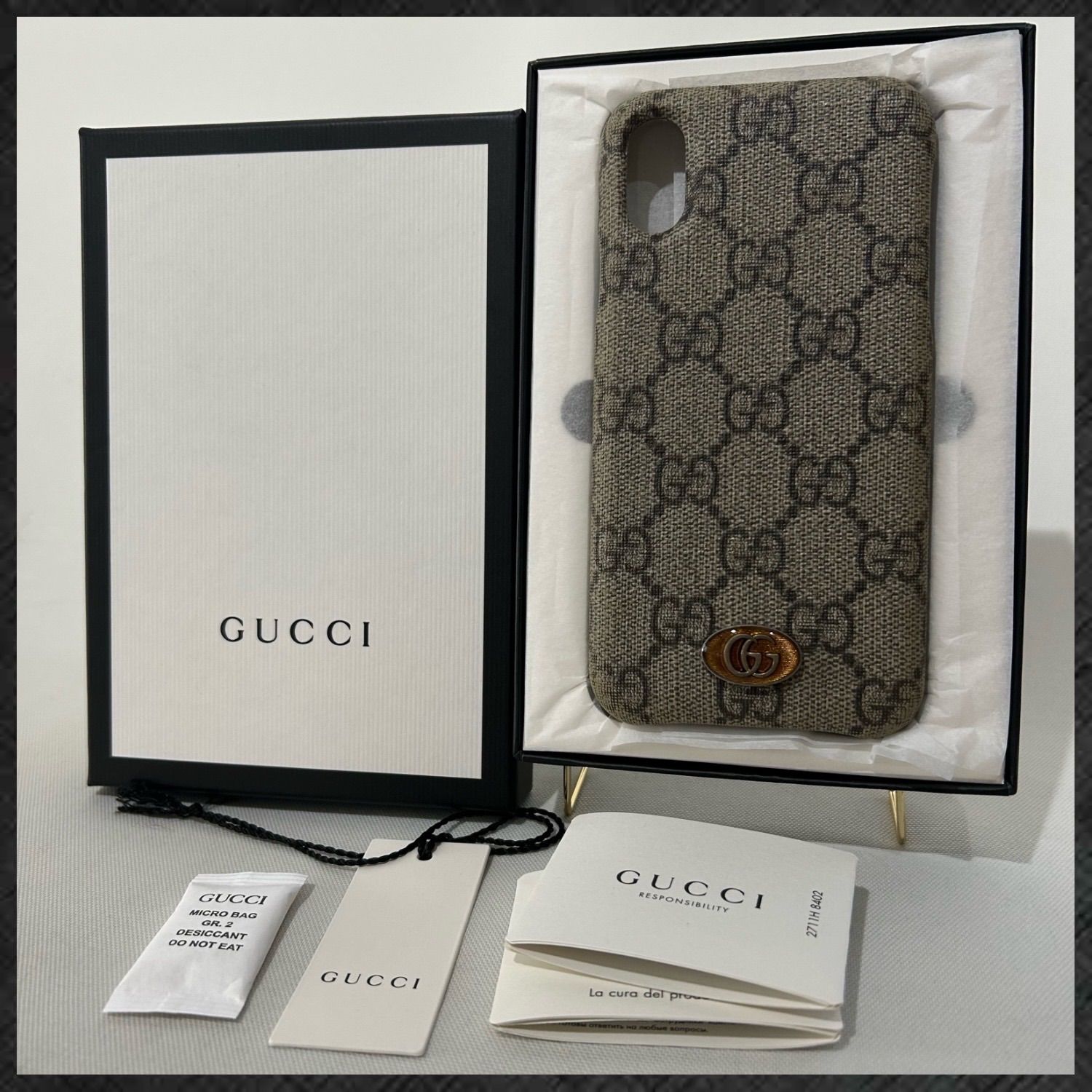 GUCCI グッチ iPhoneケース iPhoneX XS GGスプリーム シマ総柄