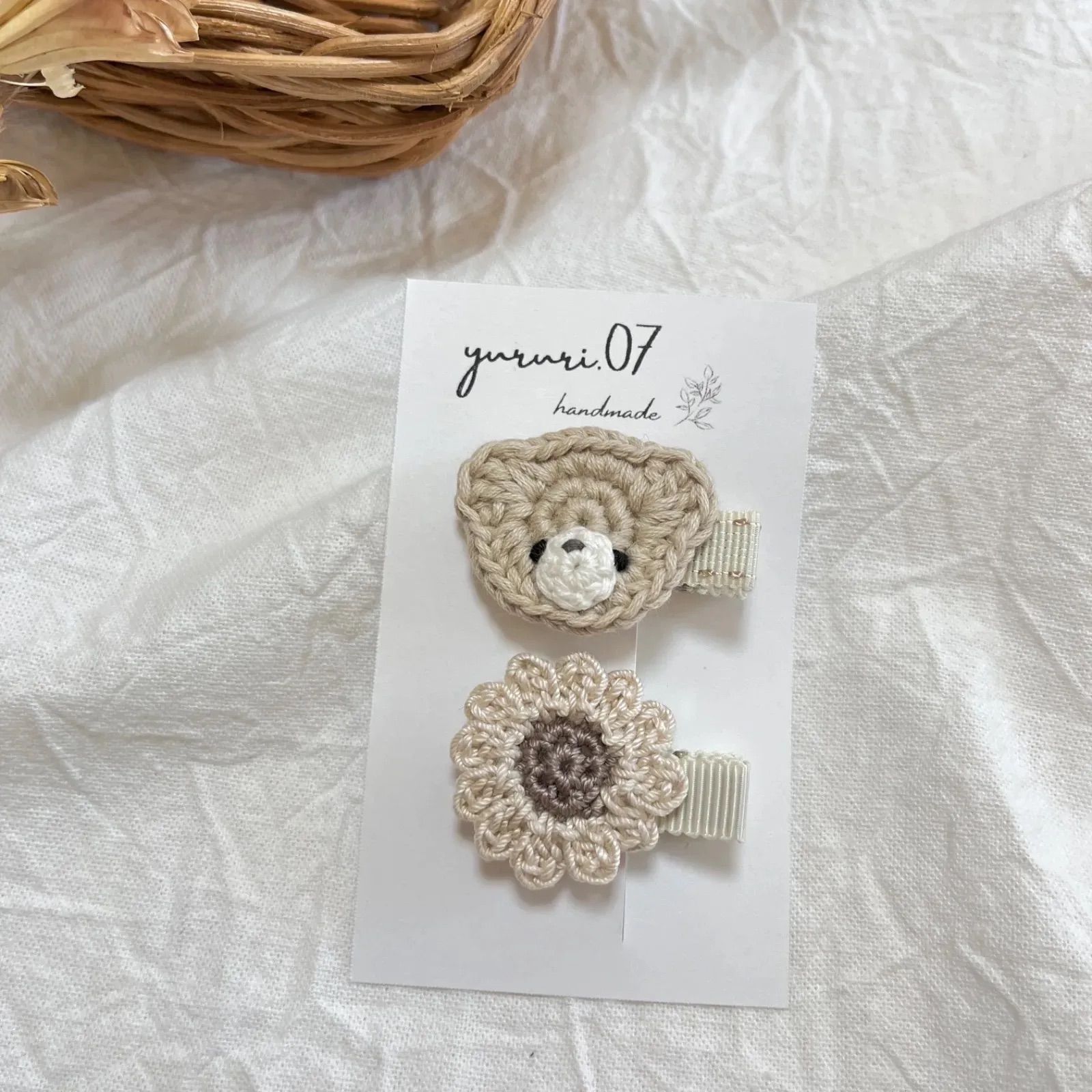 【ナチュラルマーガレット】ベビーヘアクリップ　キッズヘアクリップ　ヘアピン　② ナチュラルマーガレット】ベビーヘアクリップ キッズヘアクリップ