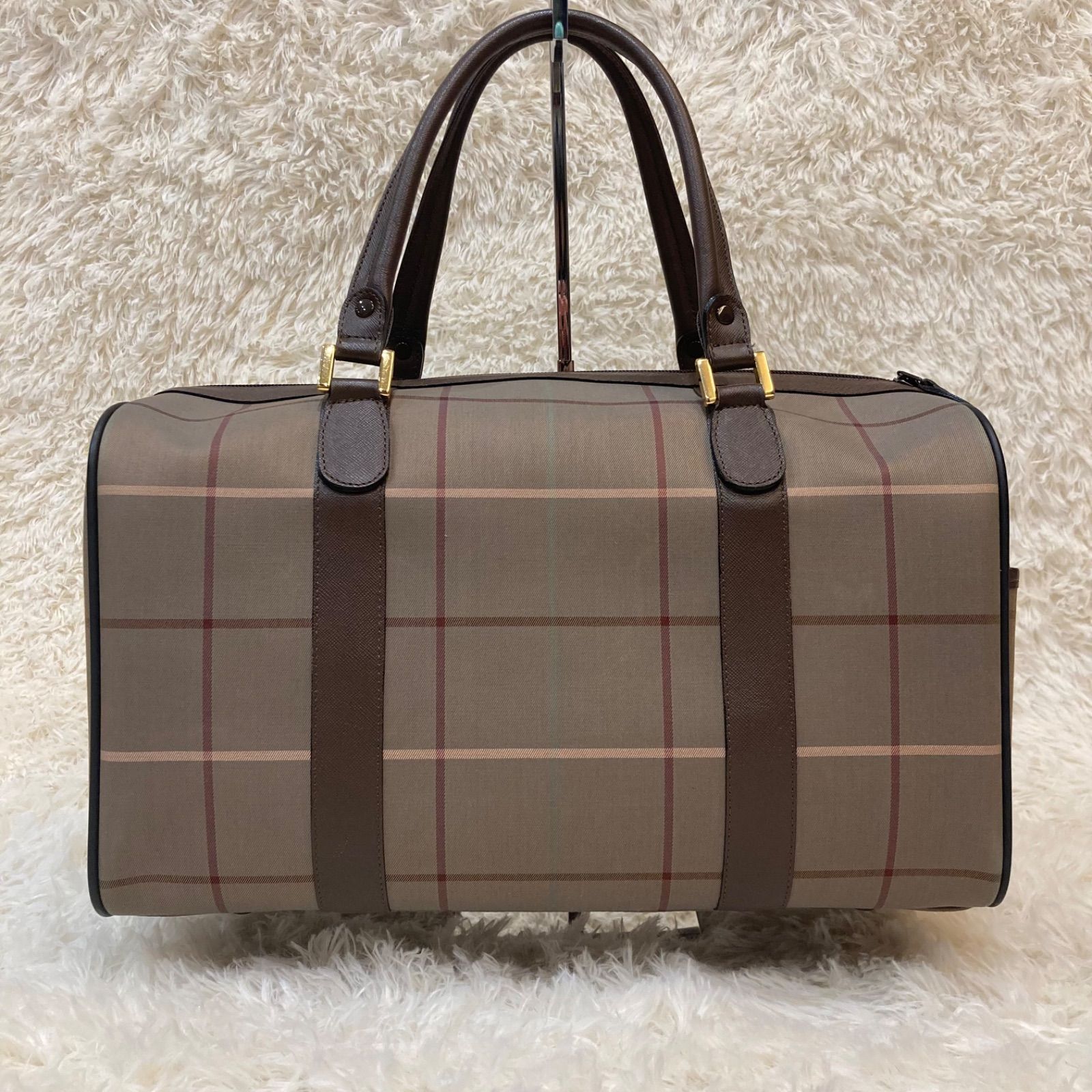 Burberry ボストンバッグ　玉虫色　ホースロゴ　ノバチェック Burberrys バーバリーズ ボストンバッグ ノバチェック 玉虫色