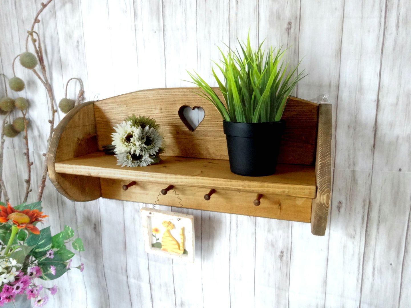 ハンドメイド サイドラック (チーク色)