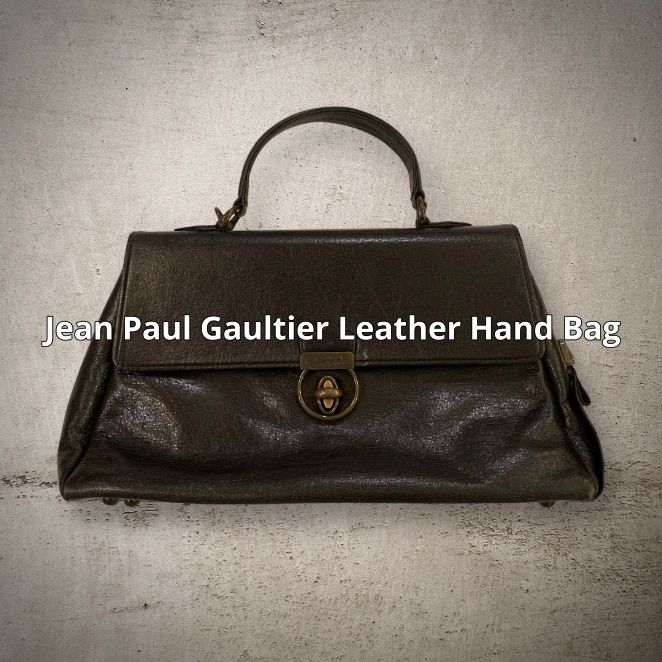 Jean Paul Gaultier Leather Hand Bag ジャンポール・ゴルチエ レザーハンドバッグ ブラック ターンロック 本革  アーカイブ ユニセックス