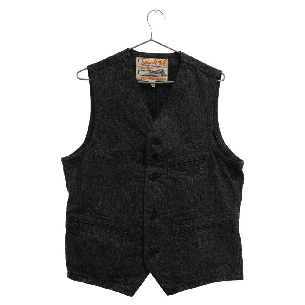 Sugar Cane(シュガーケン)ブラックコバートワークベスト size:38