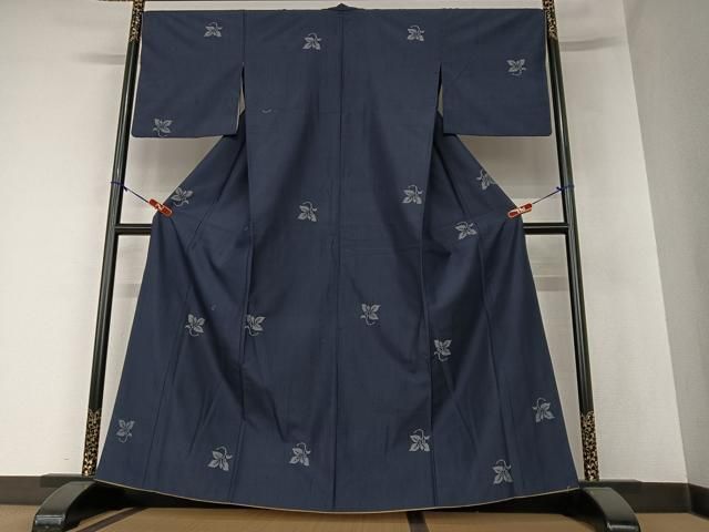 平和屋着物○上質な紬 色無地 似せ紫色 正絹 逸品 AAAV7157zg