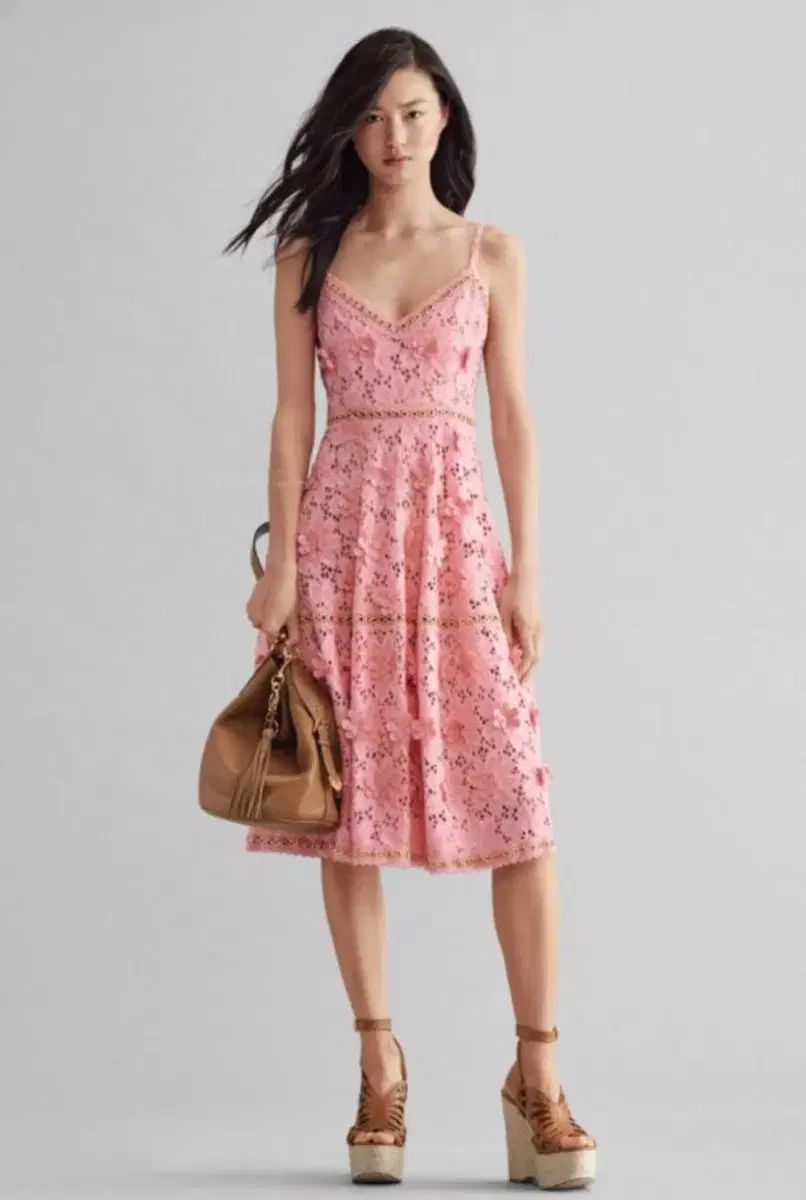 MICHAEL KORS マイケルコース ピンク フラワー レース ワンピース