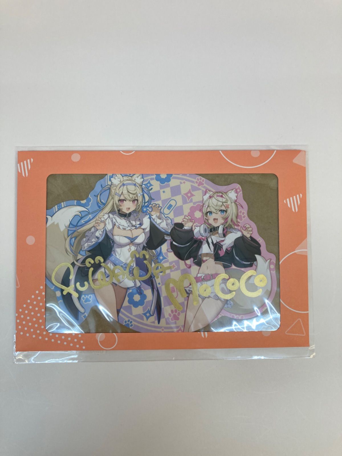 広店 FUWAMOCO直筆サイン入り イコモチ描き下ろし ダイカットポストカード FUWAMOCO 活動1周年記念 ホロライブ フワモコ 718-1407