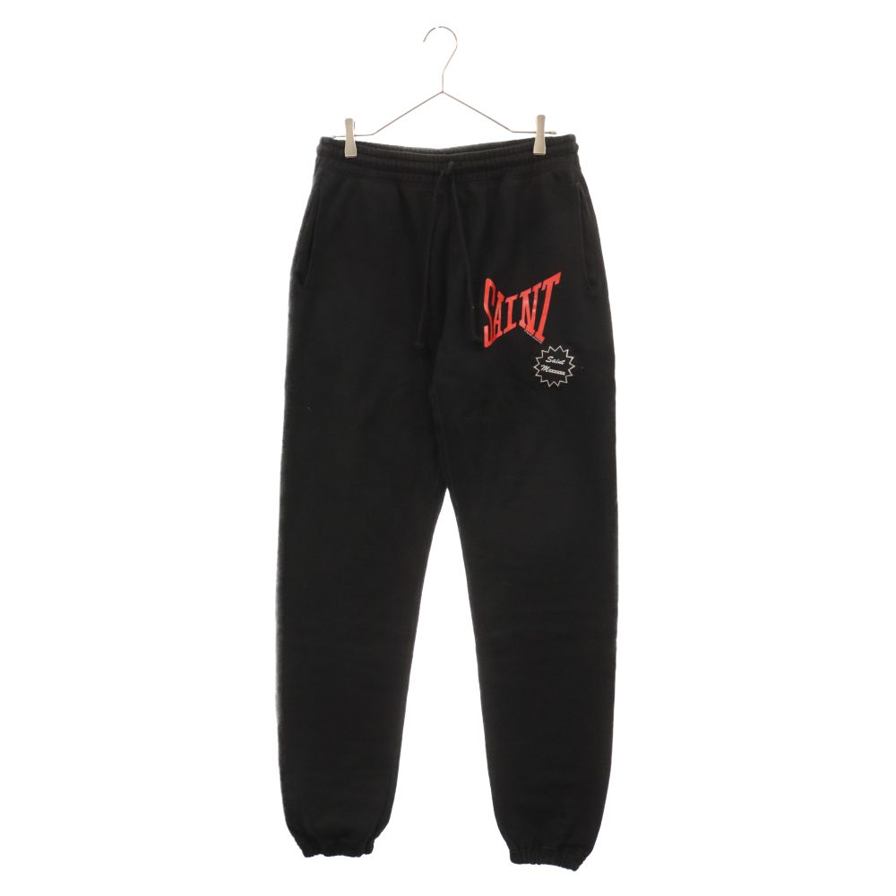 SAINT MICHAEL (セントマイケル) 24SS SWEAT PANTS スウェット ロング リブ パンツ ブラック SM-YS8-0000-042