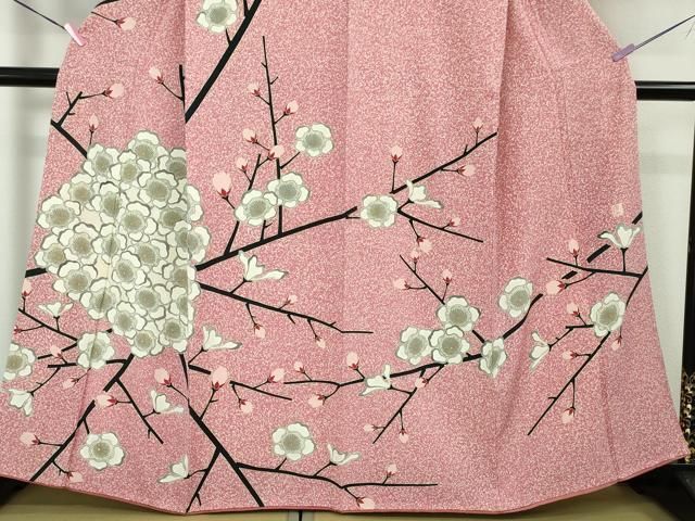 平和屋本店■極上　人間国宝　森口華弘　蒔糊友禅　蒔糊散らし　訪問着　枝梅　縮緬地　金彩　逸品　DZAA4022kh5 平和屋本店□極上 人間国宝 森口華弘 蒔糊友禅 蒔糊散らし 訪問着 枝梅