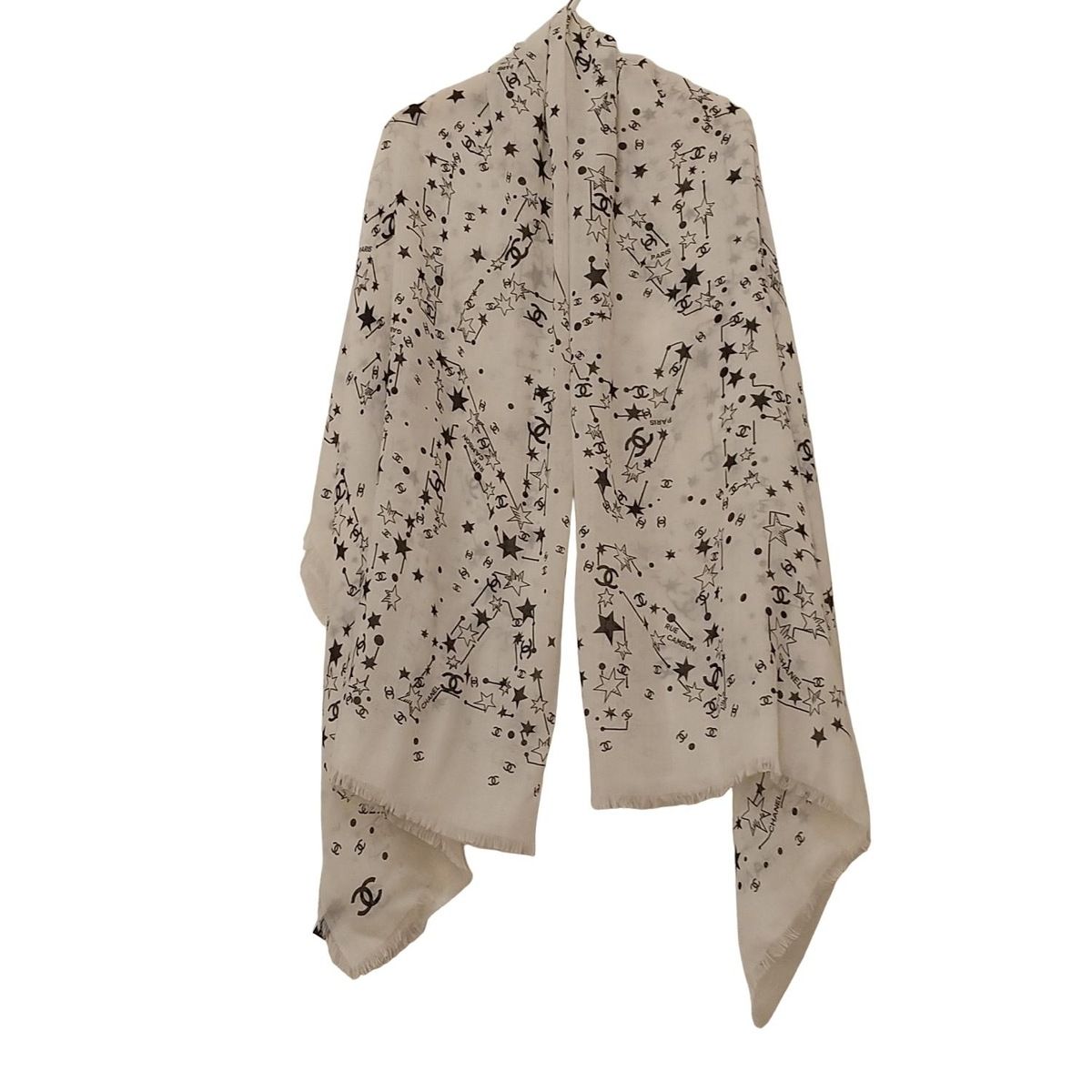 CHANEL シャネル ストール ベージュ 80％カシミア／20％シルク