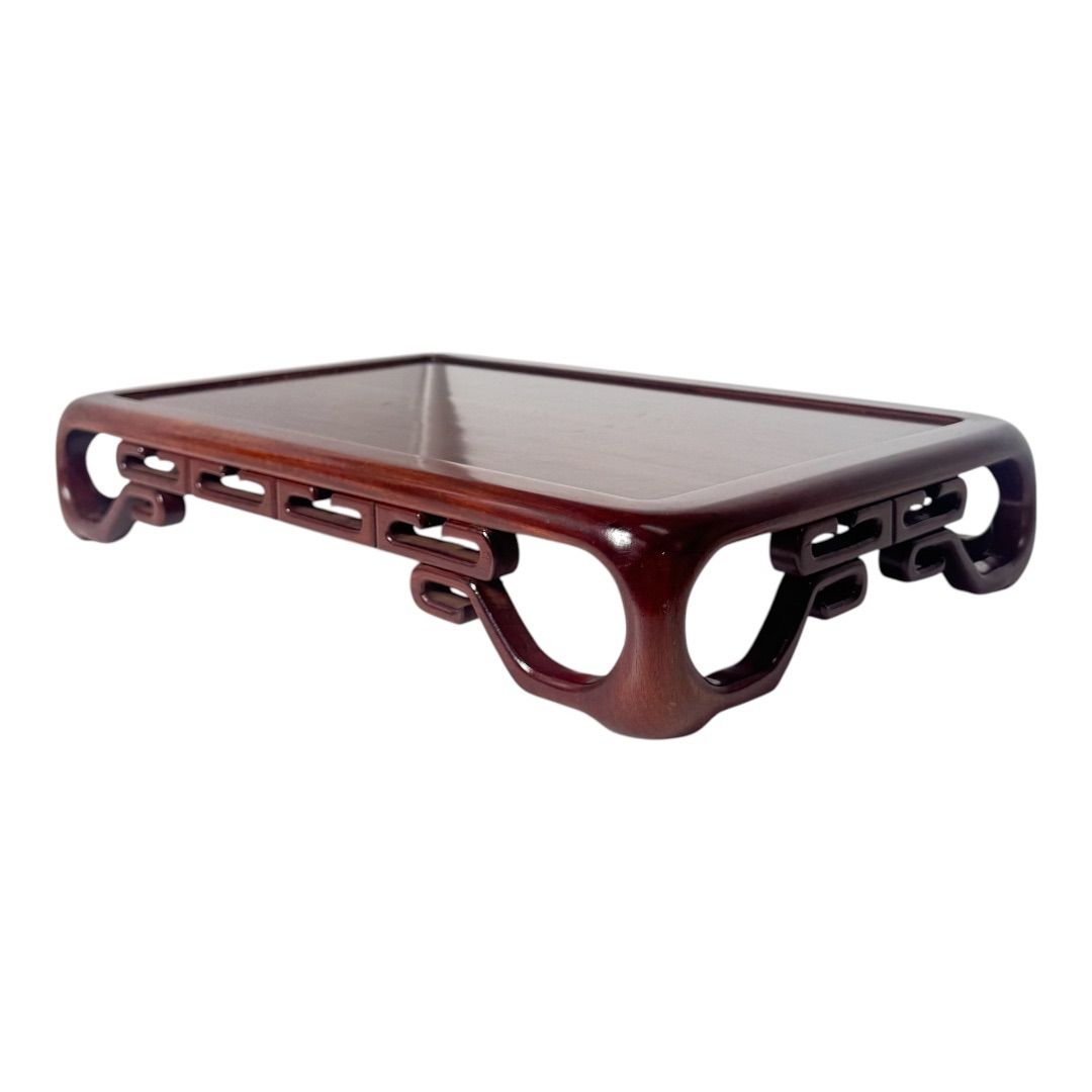 唐木 花台 香炉台 飾り台 花梨木 透かし彫り 木製 高級 華道具 盆栽台