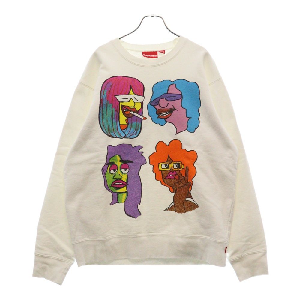 SUPREME (シュプリーム) 17AW Gonz Heads Crewneck ゴンズ ヘッズ プリント クルーネックスウェット トレーナー ホワイト