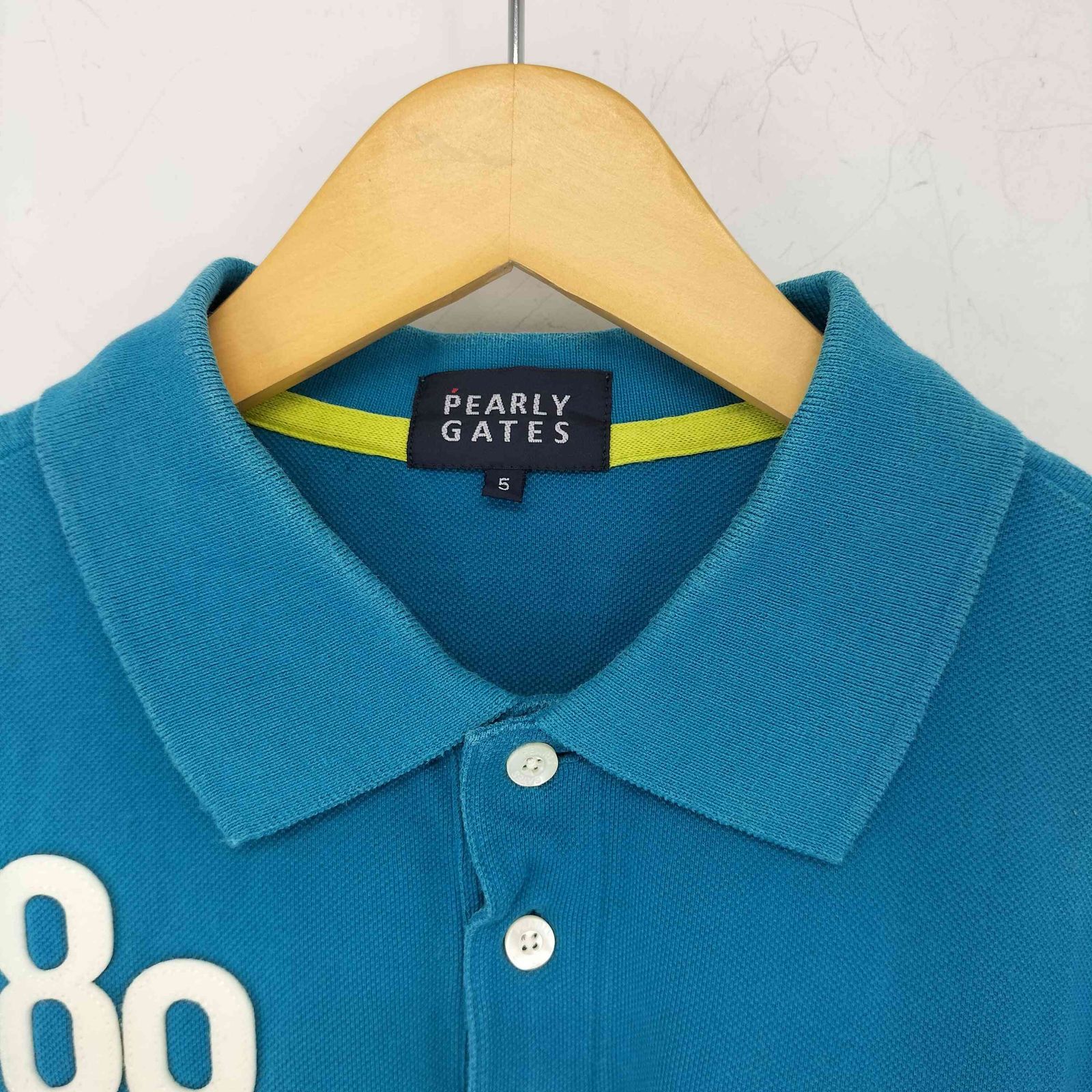 パーリーゲイツ ポリ鹿の子 アンチPGロゴ ポロシャツ（BLUE／5） パーリーゲイツ PEARLY GATES ワッペンロゴ 鹿の子ポロシャツ