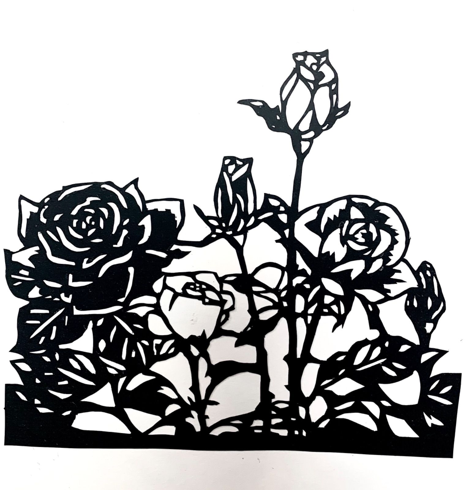 切り絵 薔薇(黒) - メルカリ