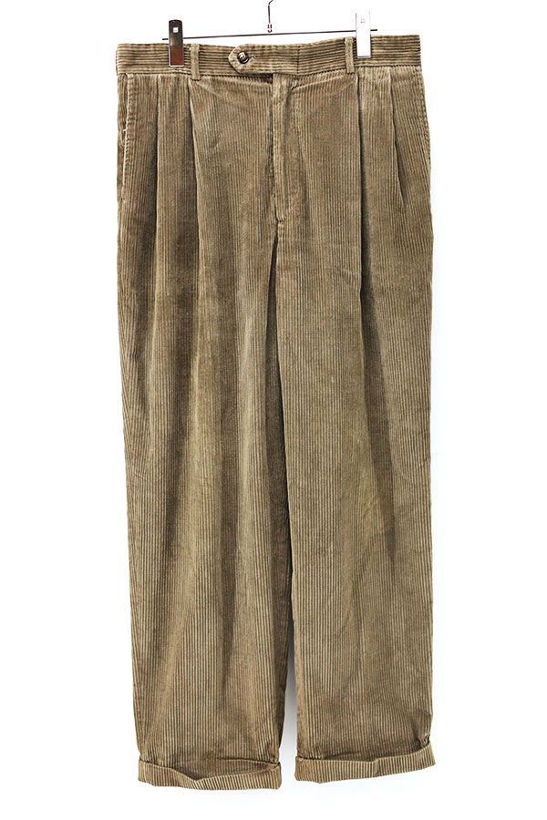 Used 90s MARK SHALE Dark Brown Thick Ridge Corduroy Pants Size W33 L30 古着
