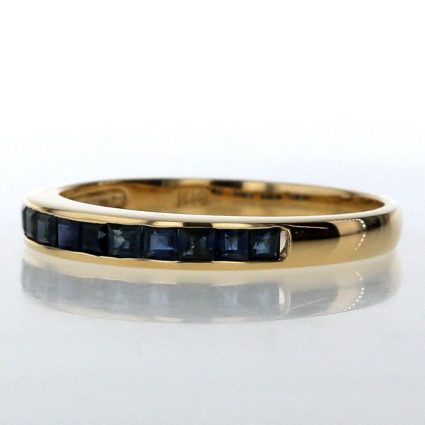 K18YG イエローゴールド リング サファイア 0.56ct ハーフエタニティ  