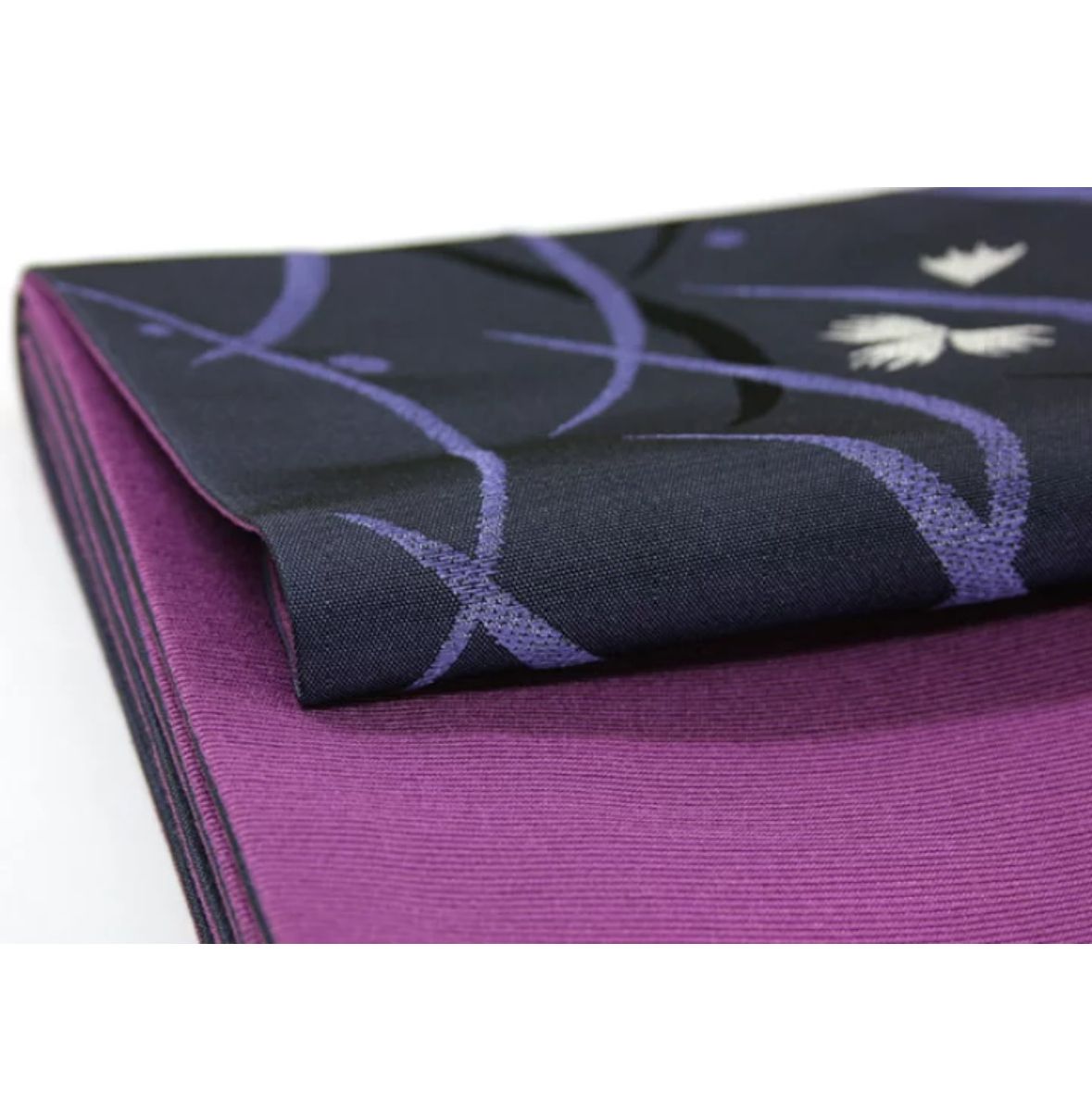 半幅帯 浴衣帯 ポリエステル《源氏物語》源氏帯 リバーシブル半巾帯 芝と