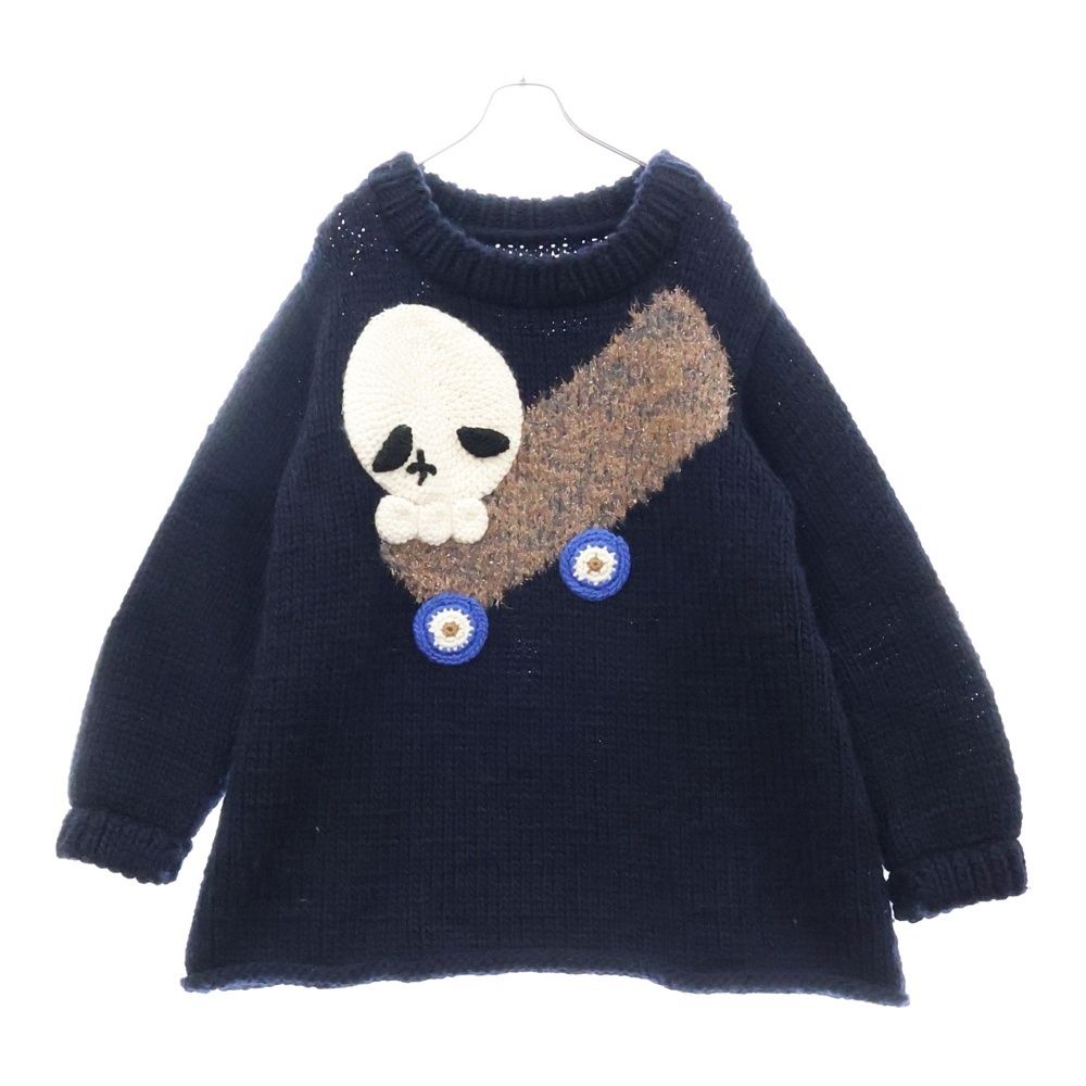 【KIDILL】スカルスケート　ニットセーター　ネイビー KIDILL (キディル) SKULL SKATE KNIT HAND KNITTED SWEATER スカル