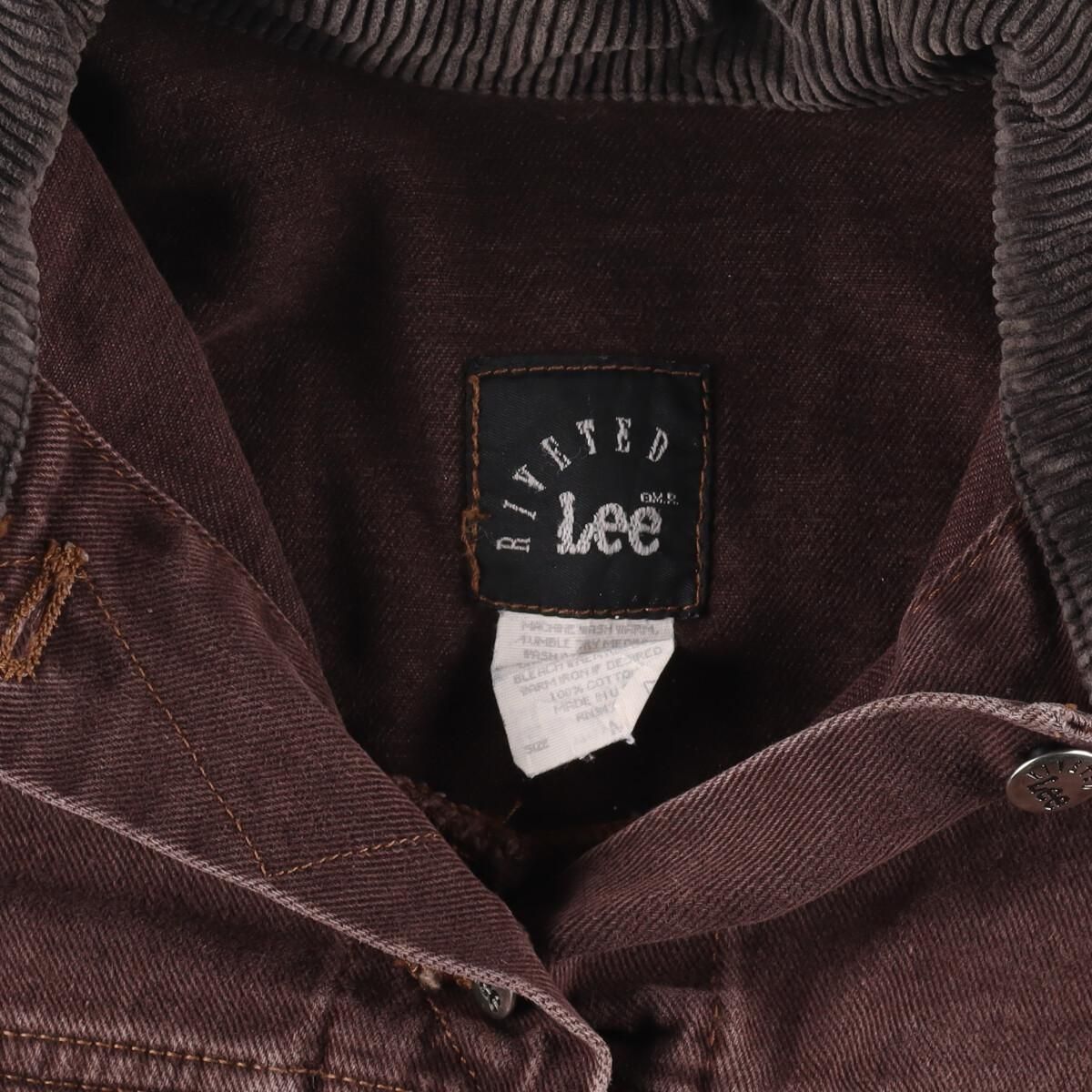 古着 リー Lee RIVETED コーデュロイ襟 デニムジャケット G