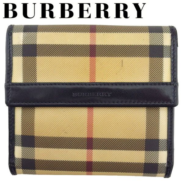 バーバリー BURBERRY 二つ折り財布 ノバチェック ベージュ