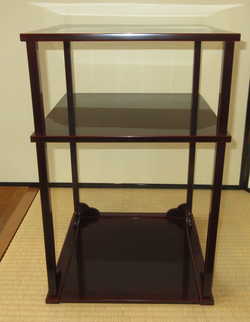 逢絢亭 茶道具 棚物 二重棚 輪島塗 表千家好 溜塗 塗師 浜崎貞鳳 共箱入り