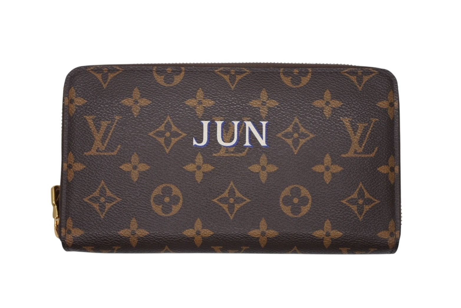 LOUIS VUITTON ルイヴィトン ジッピーウォレット イニシャル入り M 60017 モノグラム ブラウン 長財布 4 b 008321