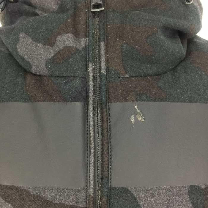 モンクレール Moncler  ウールダウンジャケット ERAULT エロ― カモフラ カシミヤ混 サイズ1  ブラック 迷彩柄【中古】 モンクレール Moncler ウールダウンジャケット ERAULT エロ― カモフラ