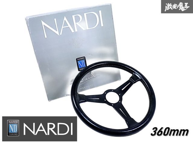 絶番!! FET正規品 NARDI ナルディ クラシック レザー ステアリング ハンドル 3本スポーク 直径約360ｍｍ 36φ ND340 即納 棚H