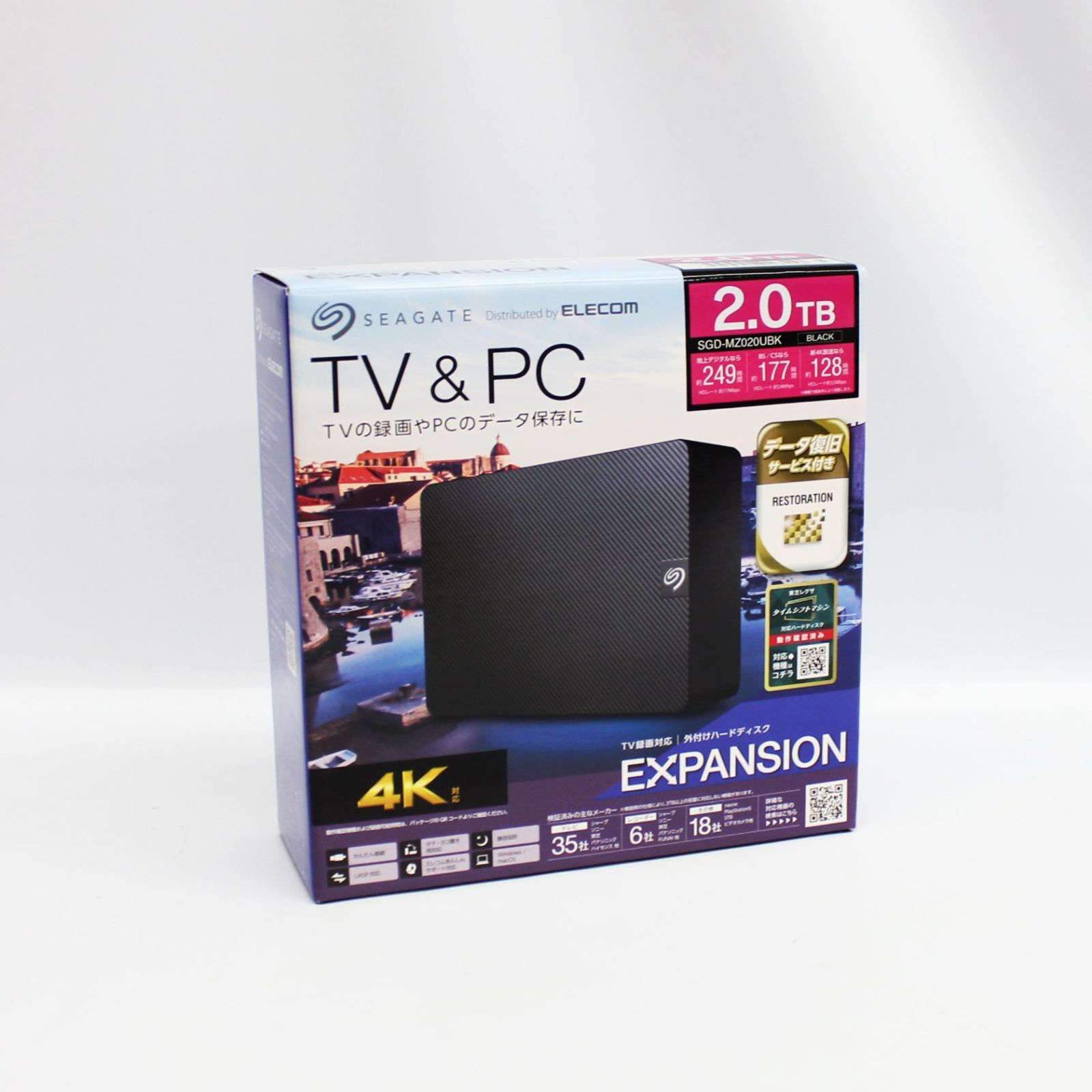 エレコム 外付けハードディスク 2TB USB3.2(Gen1) 4K テレビ録画