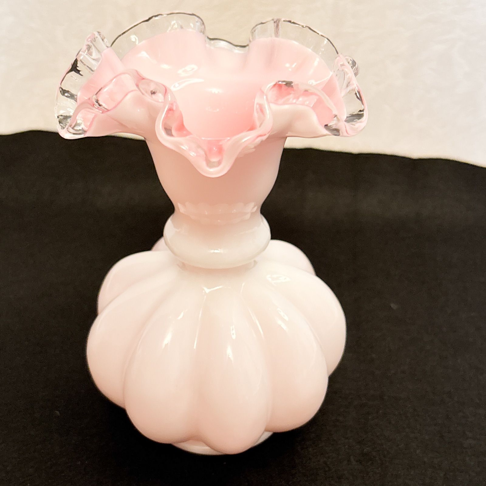 フェントン ピーチクレスト フラワーベース ローズ ペイント 金彩