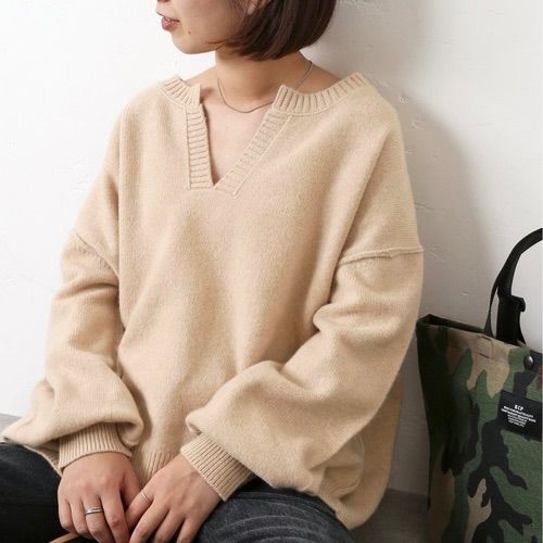 JOURNAL STANDARD - ★ジャーナルスタンダード★ウールカシミアスキッパーニット ベージュ JOURNAL STANDARD ウールカシミヤスキッパーニット【☆美品