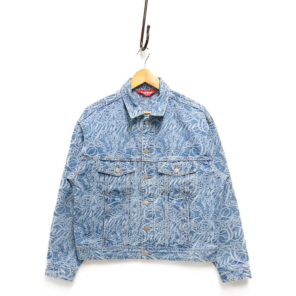 SUPREME シュプリーム 22AW Script Jacquard Denim Trucker Jacket