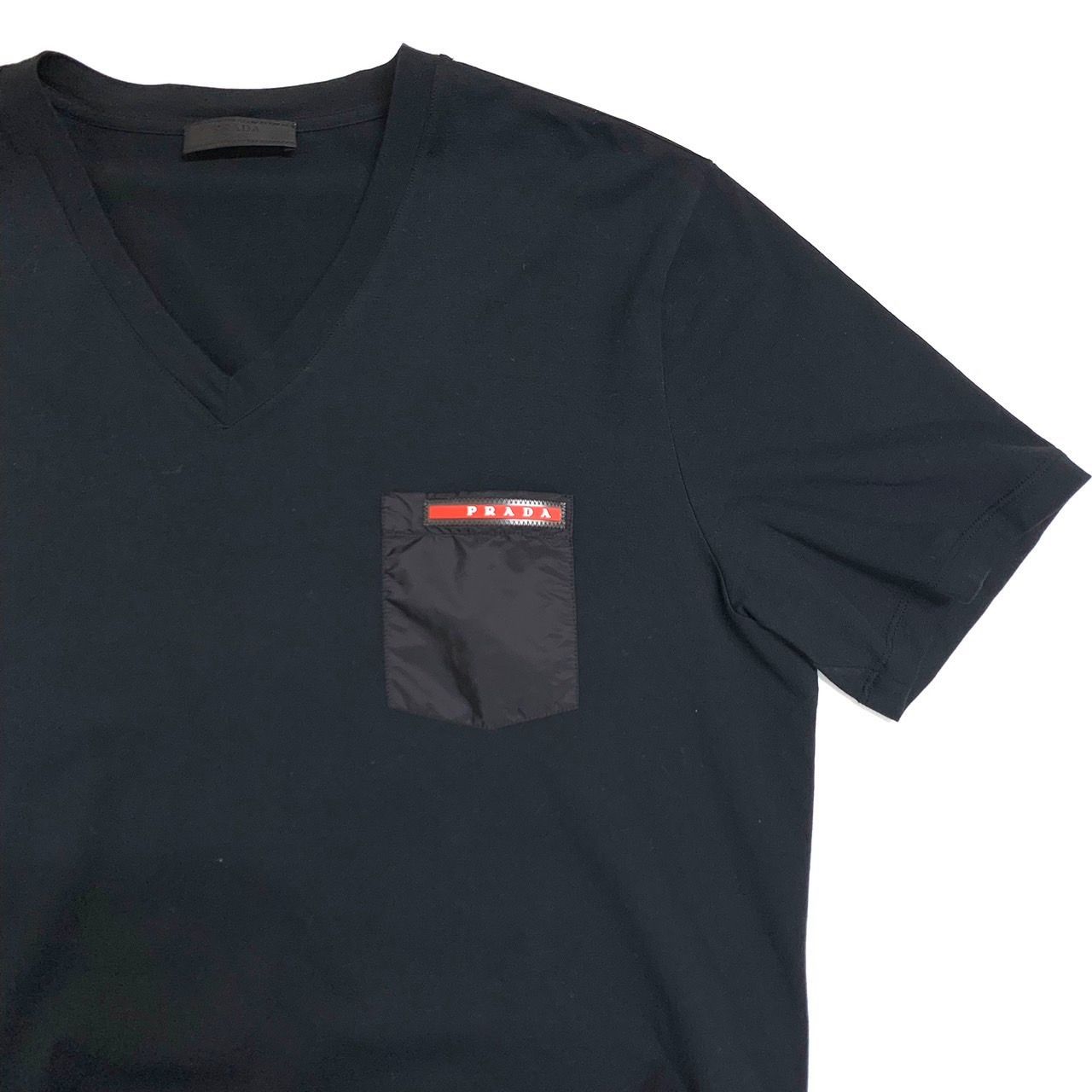 PRADA Vネック Tシャツ 水色 XL PRADA Vネック Tシャツ XL