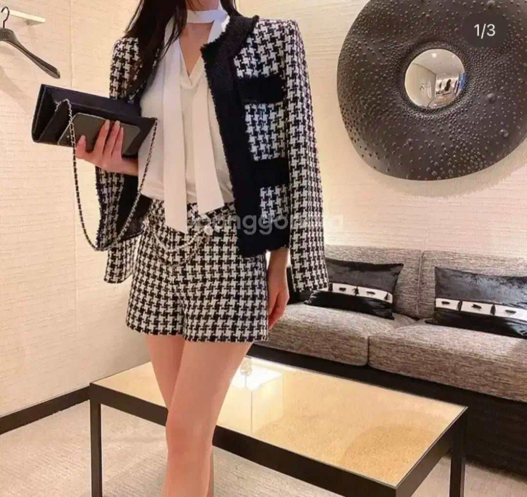 THE LAURENT ハウンドトゥース ツイード パンツ m