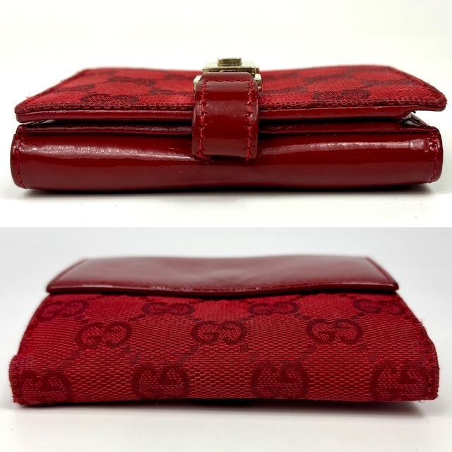 GUCCI グッチ ジャッキー GG柄 GGキャンバス レザー 二つ折り 財布