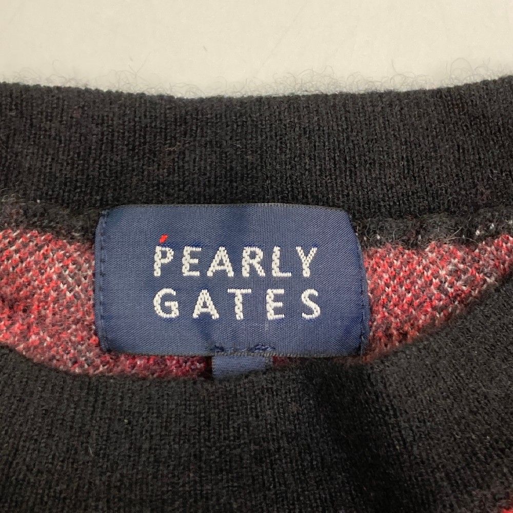 PEARLY GATES カシミヤ チェック ロゴ ニット サイズ 6 サイズ：6 PEARLY GATES パーリーゲイツ カシミヤ ニットセーター
