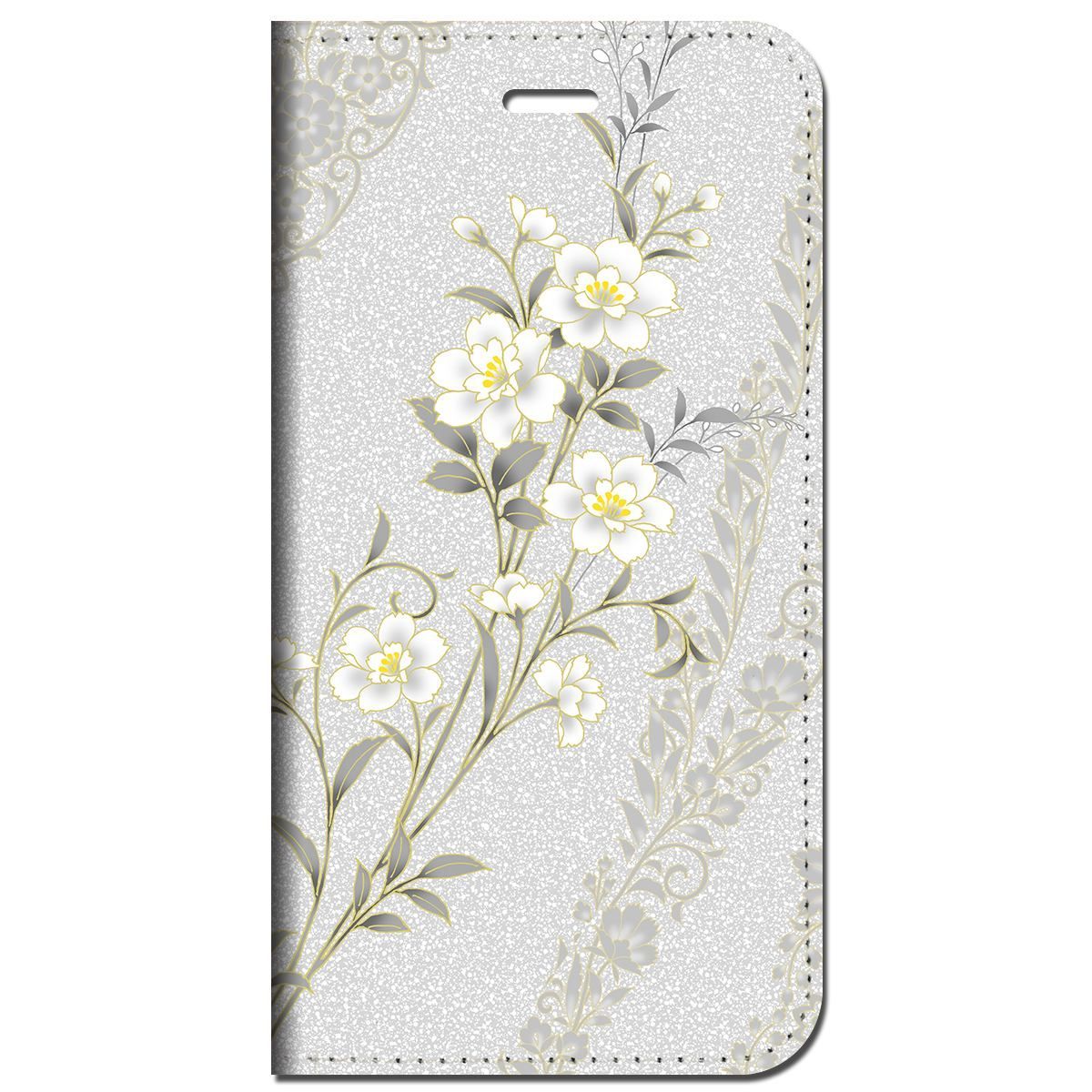 iPhone14 他 手帳型 ケース 和柄 花モダン   iPhone SE 8 13 12 他 iPhone各機種対応可能 スマホケース  cr