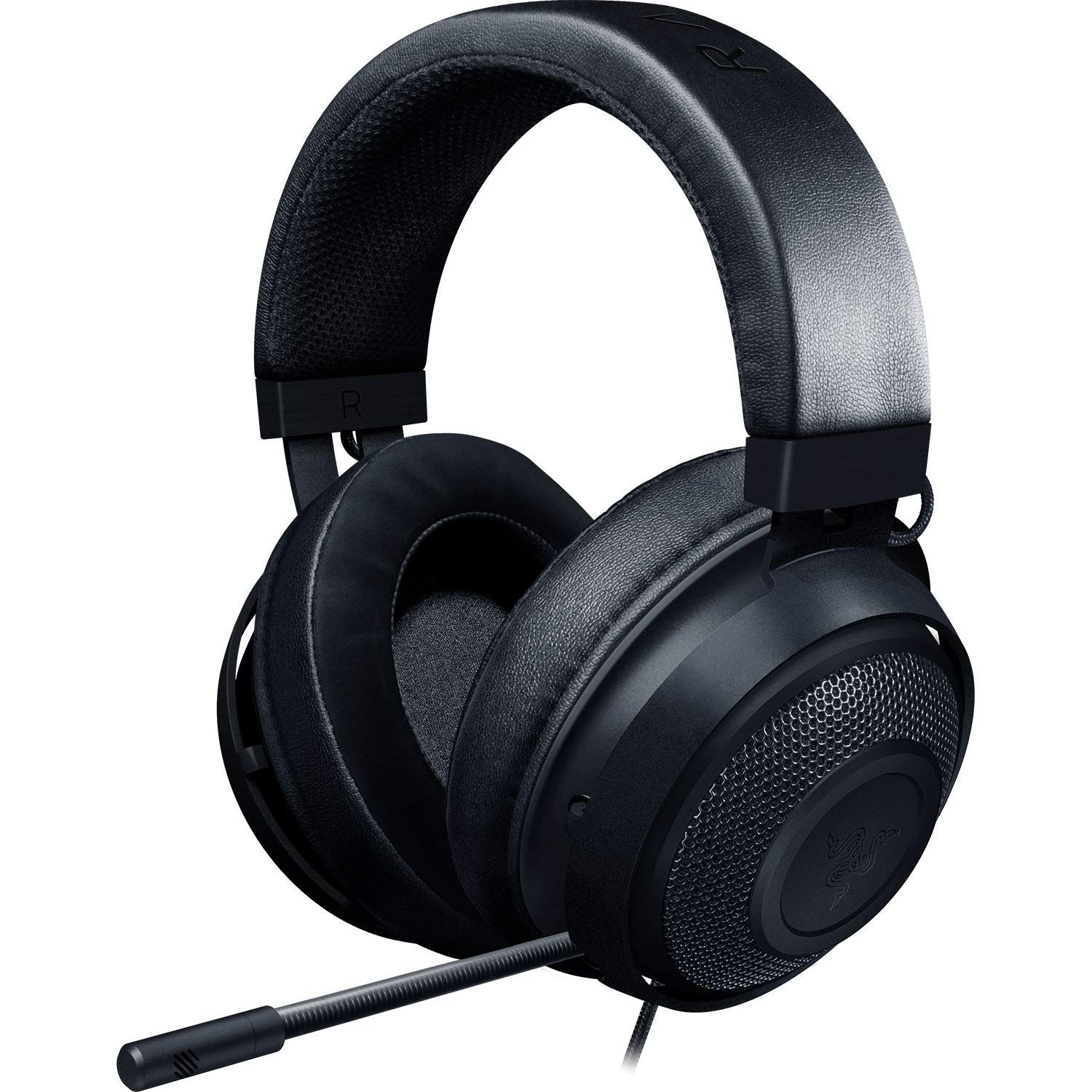 Razer Kraken Black ゲーミングヘッドセット アナログ接続 PS5 PS4 PC Switch スマートフォン 冷却ジェルパッド【日本正規代理店保証品】 RZ04-0 [ブラック] [50mmドライバー / 指向性マイク / 冷却イヤー