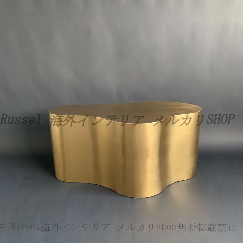 センターテーブル ラグジュアリー 光沢 造形美 おしゃれ かわいい インテリア 北欧 ダイニング テーブル ステンレス モダン コーヒー テーブル 金 ゴールド MARWIL-DEMENAGEMENTS_CH