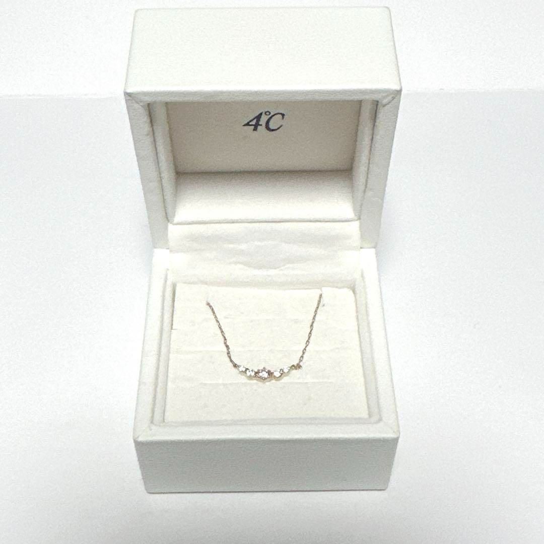 極美品 4℃ ヨンドシー 小売 ネックレス K10 キュービックジルコニア ピンク