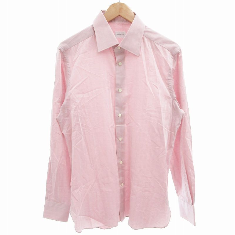 【新品/未使用】Ermenegildo Zegna ピンク ERMENEGILDO ZEGNA Men's Linen Short-Sleeve Shirt w/ Tags