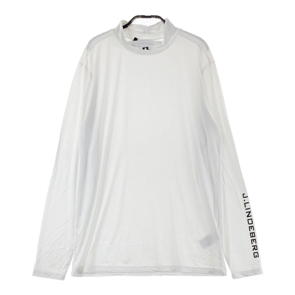 サイズ：L J.LINDEBERG ジェイリンドバーグ  ハイネック 長袖 インナーTシャツ  ホワイト系 [240101391758]# ゴルフウェア メンズ ストスト