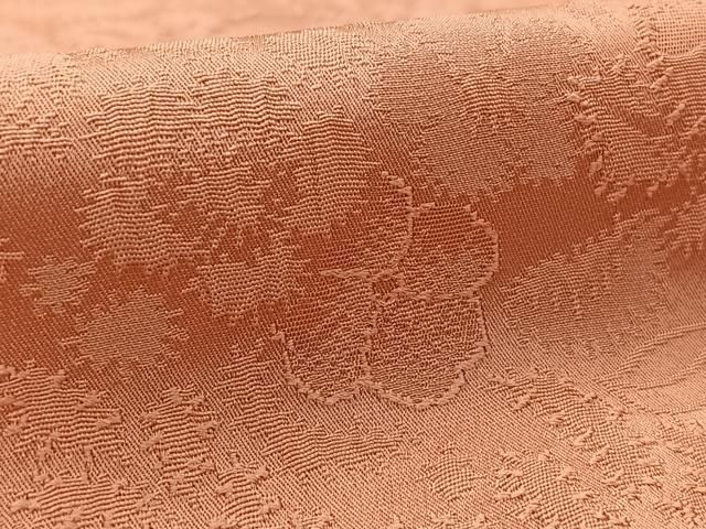 平和屋着物□上質な色無地 草花地紋 赤紅色 正絹 逸品 AAAZ3526mf