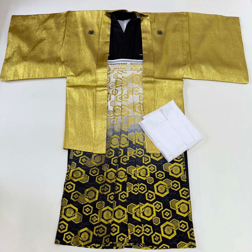 平和屋着物○男性 馬乗り袴 山吹茶色 洗える着物 CAAZ9971vp