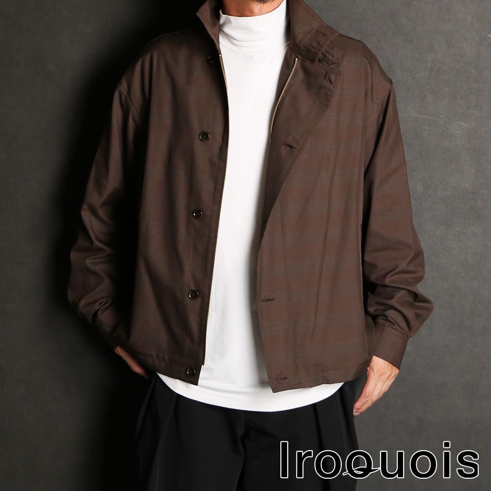 Iroquois/イロコイ】T/R GLEN CHECK ZIP SH / グレンチェック シャツ