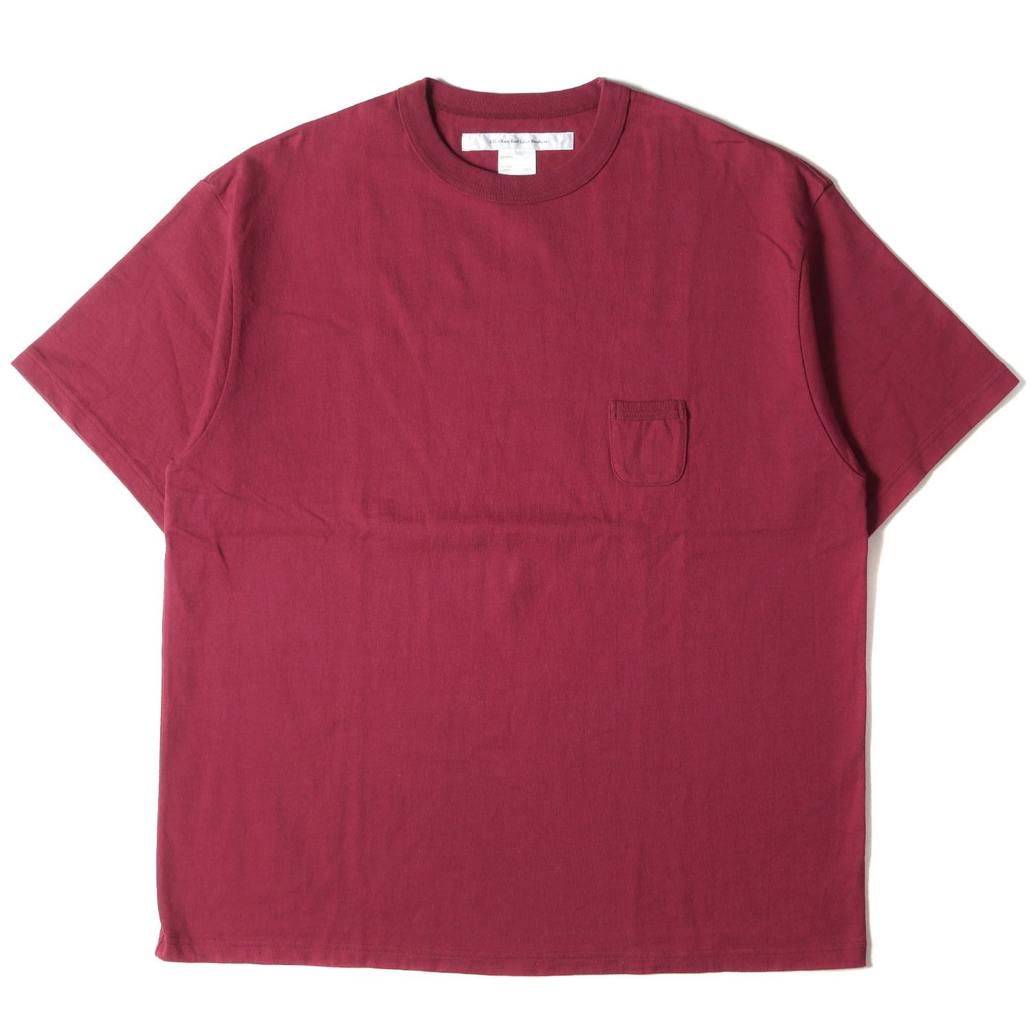 美品 EEL イール Tシャツ サイズ:M オーバーサイズ ヘビー クルーネック ポケット Tシャツ CAMPER 20SS バーガンディー トップス カットソー 半袖