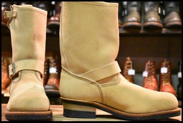 8 D 08年 レッドウィング 8268 スエード エンジニア ホーソーンアビレーンラフアウト スチールトゥ ブーツ redwing FI 501